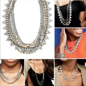 Stella & Dot rhinestone crystal brass four-way necklace